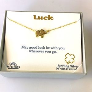 Sterling Silver LA Rocks Cute Baby Elephant Pendant & Chain Charm Necklace 16 in